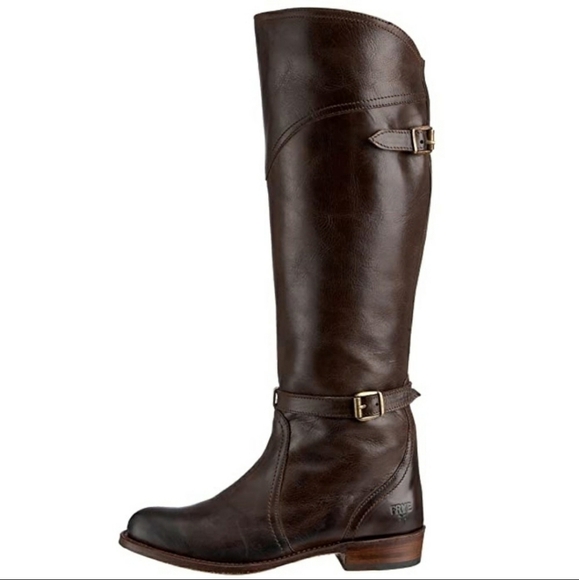 FRYE Dorado Deep Brown Tall Riding Boots - Picture 1 of 12